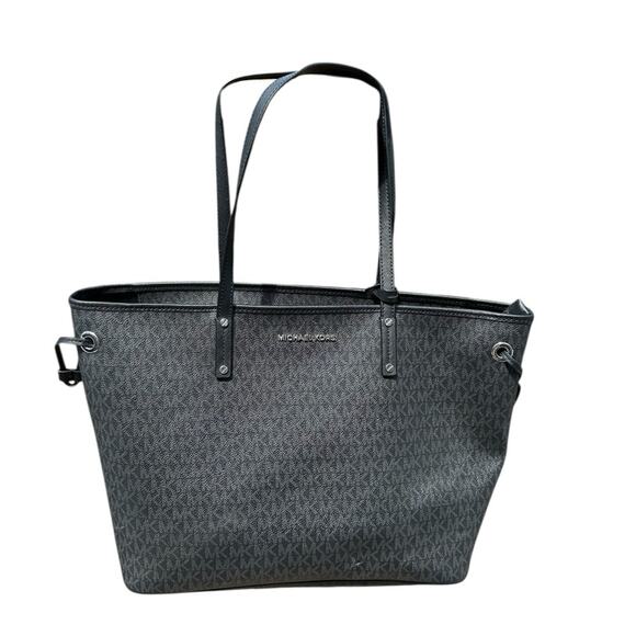 Michael Kors Handbags - Michael Kors Black MK Logo Jet Set Travel Tote